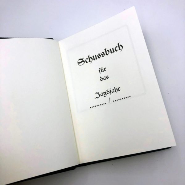 Jagdbuch Schussbuch